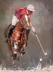 Polo with Red Top by Mark Spain - Original Painting on Stretched Canvas sized 24x32 inches. Available from Whitewall Galleries