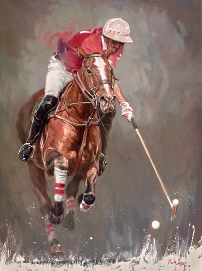 Polo with Red Top by Mark Spain - Original Painting on Stretched Canvas